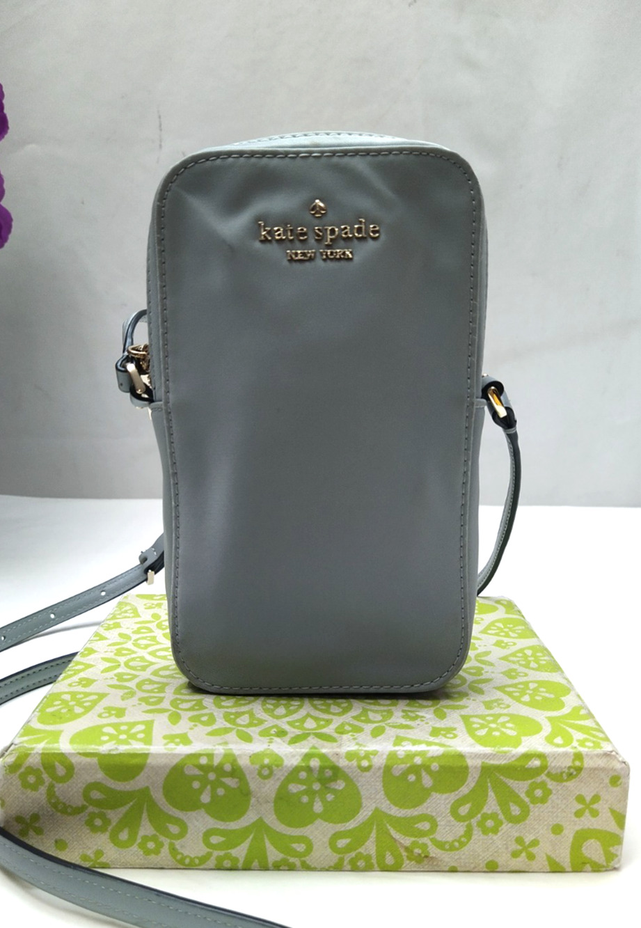 Kate Spade New York Blue Nylon Credit Card Zipper Closure Phone Crossbody Bag